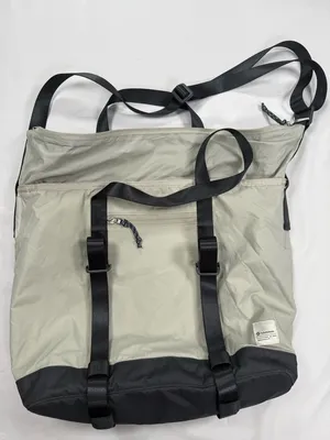 lululemon athletica Light Gray and Black Convertible Nylon Tote thumbnail 1