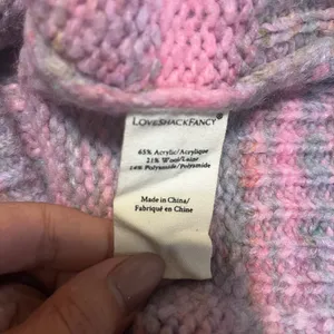 LoveShackFancy Aquarius Pullover Chunky Knit Sweater Pink Cloud Puff Sleeve sz M thumbnail 7