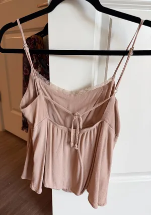 Lace trim blouse tank top thumbnail 1