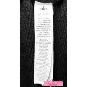 Alo Waffle Weekend Escape Joggers Black High-Rise Waist Thermal Sweats Sweatpant thumbnail 10