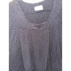 We My People Nordstrom black Swiss Dot Bell Sleeve Crop Boho Blouse Top S Witchy thumbnail 3