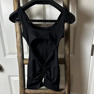 Black Sleeveless Stretch Jumpsuit Romper XS/S thumbnail 3
