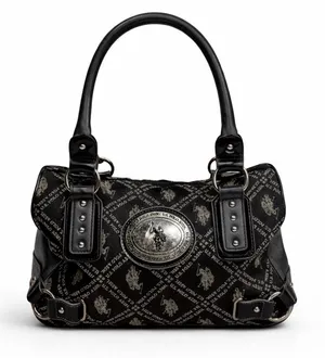 Y2K Ralph Lauren U.S. Polo Assn Logo Shoulder Bag Black Monogram thumbnail 1