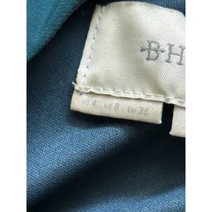 BHLDN Lena‎ Dress Size 4 Teal Flutter Sleeve Side Slit Maxi Wedding Bridesmaid thumbnail 5