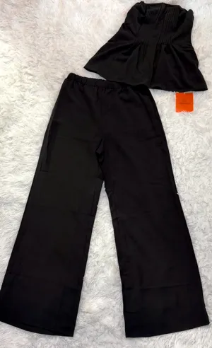 Tankaneo~ Strapless Black Wide-Leg Pants Set. Size XS thumbnail 2