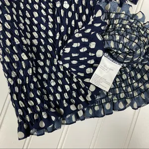 Miss Cocoa Navy & White Polkadot Sheared Crop Top Size Small thumbnail 2