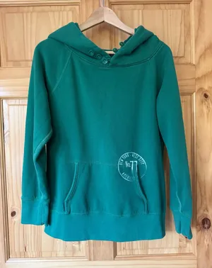 Vintage American Eagle Outfitters Hooded Pullover with Button Scuba Neck size M thumbnail 1