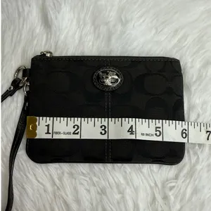 COACH Black Signature Canvas Wristlet thumbnail 8