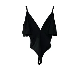 Lulus‎ Slay It With Me Black Off Shoulder Bodysuit XS Flutter Sleeve Sexy Chic thumbnail 7