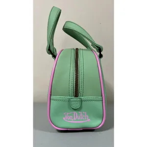 Von Dutch Mint Green Pink Mini Bowling Bag Purse Handbag Pocketbook Satchel 💚🩷 thumbnail 7
