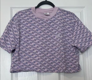 Nike Lavender Wave-Print Cropped Tee thumbnail 1