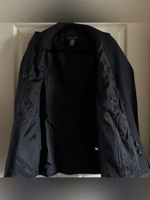 New York & Co Fall Gray Wool Blend Pea Coat Jacket Sz 6 Dark Academia Preppy thumbnail 10