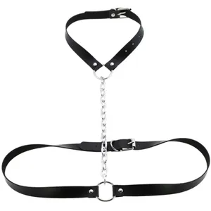 Black Harness Chunky Chain Belt New thumbnail 6