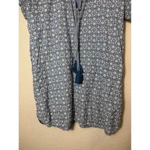 Roller Rabbit Wythe Cover-Up Tunic Dress Blue Floral Tassel XXS Cotton thumbnail 8