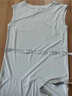 Prologue NWT Oatmeal Beige Athletic Midi Dress Medium Sleeveless Minimalist Neutral thumbnail 4