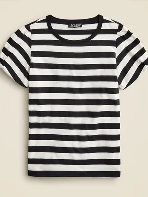 J.Crew Vintage jersey puff-sleeve T-shirt in stripe Size Medium thumbnail 1