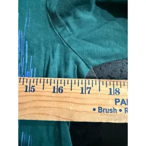 Armani Exchange Womens V-Neck Graphic Tee Forest Green‎ Logo T-Shirt Size S flaw thumbnail 6