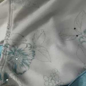 Vintage Y2K Finesse White And Blue Floral sparkle Dress thumbnail 7