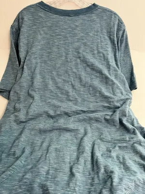 Lands’ End Short Sleeve Striped Blue T-Shirt Dress thumbnail 3