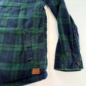 LL Bean Black Watch Scotch Plaid Sherpa Lined Shacket Flannel Jacket Pockets XL thumbnail 5