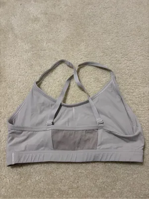 Gymshark Gray Ruched Strappy Sports Bra thumbnail 2