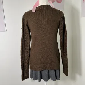 American Vintage Y2K Vintage Brown Knit Milkmaid 3 Button Cardigan Sweater Womens Medium‎ thumbnail 4
