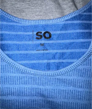 SO Blue Ribbed Drawstring Crop Top Size M thumbnail 2