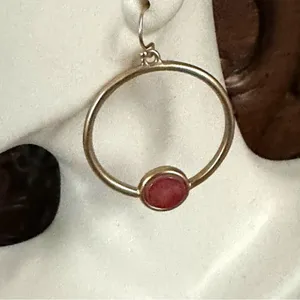 Chico’s Brooklyn gold tone and red earrings thumbnail 6