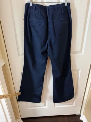 Maeve Anthropologie NWT Navy Stretch Denim Wide Leg Pants Size 31 $130 thumbnail 9