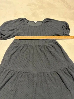 J. Crew Black dot Tiered Puff Sleeve Dress small thumbnail 4