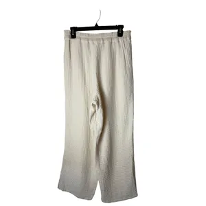 Daise Wide Leg Gauze Pants Women XL Ivory Natural UPF 50+ Organic Cotton Resort thumbnail 3