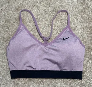 Nike Women's Purple and Black Sports Bra thumbnail 1