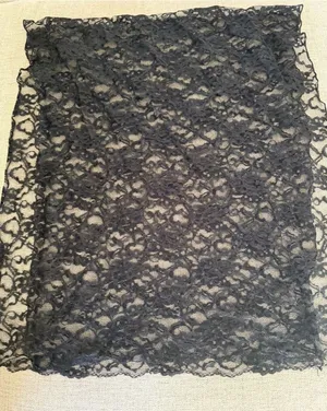 Macy's Black Floral Lace Overlay Panel shawl or scarf thumbnail 1