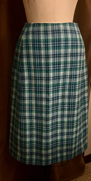 Vintage wool plaid pencil skirt thumbnail 7