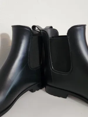 A New Day Black Chelsea Rain Boots Pull-On Size 9 thumbnail 4