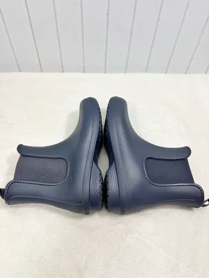 CROCS lightweight Navy Chelsea Rain Ankle Boots for Women Size 7 thumbnail 5