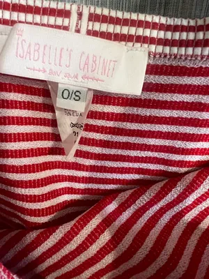 Red & White Striped Knit Crop Top and Mini Skirt Set thumbnail 4