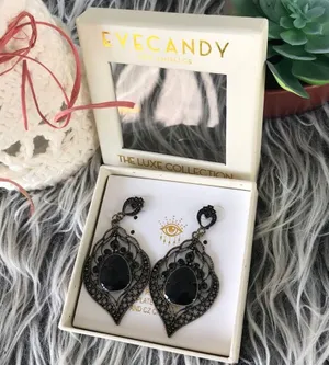 NWT Eyecandy Rhodium Plated & CZ Crystal Earrings thumbnail 2