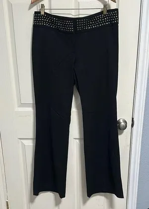 Express Black Pants with Embellished Waistband thumbnail 1