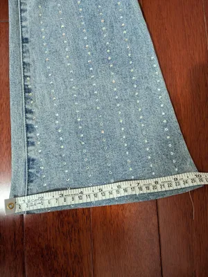 PacSun Light Blue Rhinestone Flare Jeans thumbnail 7