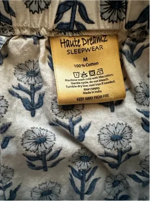 Haute Dreamz Cotton Pajama Shorts Blue Floral Lounge Sleepwear Soft Cozy Medium thumbnail 4
