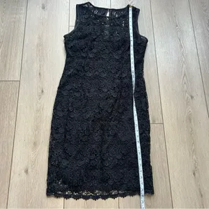 Dress Barn RSVP Lace Overlay Black Cocktail Dress Sheath Dress Size 6 Sleeveless thumbnail 11