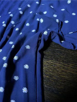 Old Navy Blue Daisy Floral Short Sleeve Mini Dress Scoop Neckline Size XL thumbnail 4