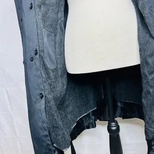Jones New York Coat Size Large Black Faux Fur Removeable Collar Belted Trench thumbnail 15