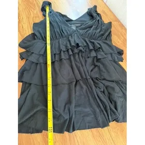 Robert Rodriguez Black Ruffle‎ Tiered V-Neck Sleeveless Top Sz XS thumbnail 9