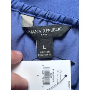 Banana Republic NWT Silky Halter Top L Granite Blue Ruched V-Neck‎ $54.99 thumbnail 6