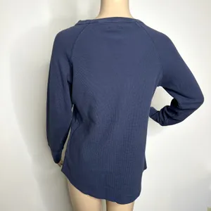 LL Bean Blue Ribbed Long Sleeve Top Size M thumbnail 3