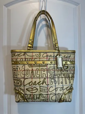 Coach Heritage Tattersall Poppy Graffiti/Pop-Art Tote thumbnail 1