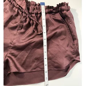 Abercrombie & Fitch Brown Satin Loungewear Shorts Paperbag Waist Small‎ Cozycore thumbnail 3