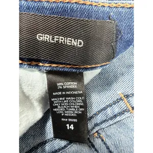 Express Jeans Girlfriend Jeans Women 14 Blue Distressed Mid Rise Denim Ankle thumbnail 15